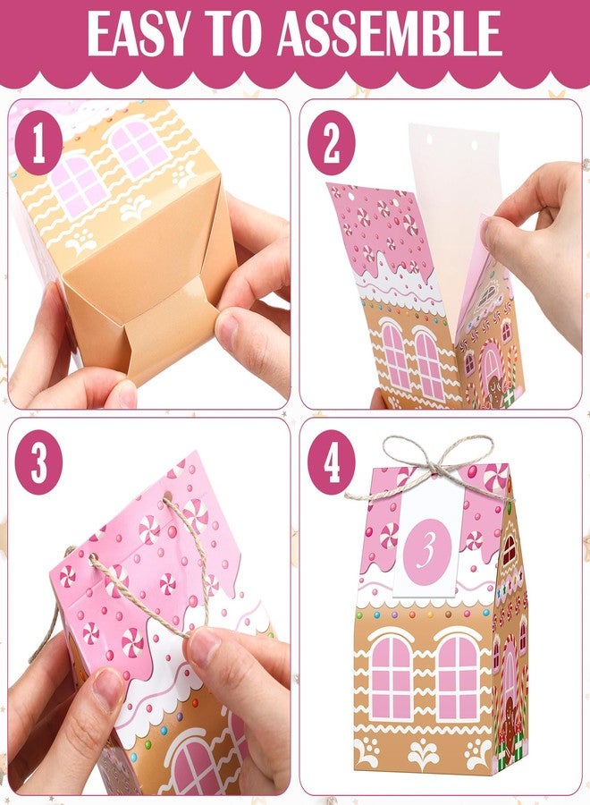 Woanger 24 Empty Advent Calendar Boxes to Fill, Christmas DIY Advent Calendar 24 Days Countdown Gift Xmas Gingerbread House Candies Treats Boxes for 2025 Xmas Holiday Decor(Candy Style) - Image 4